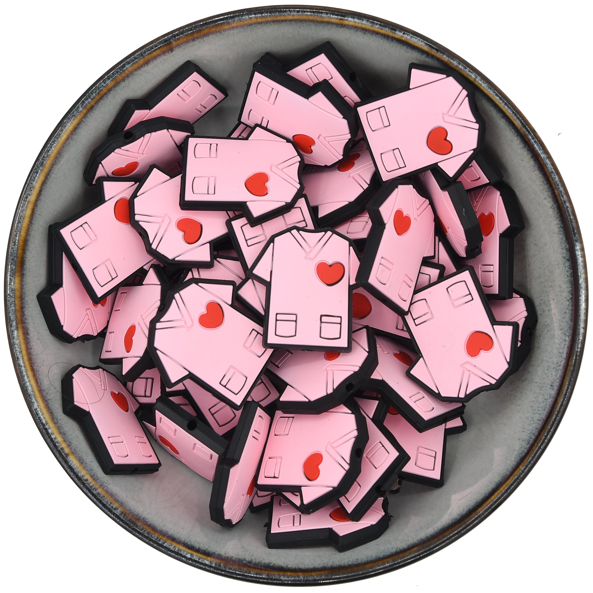 Siliconen figuurkraal in de vorm van een verpleeguniform