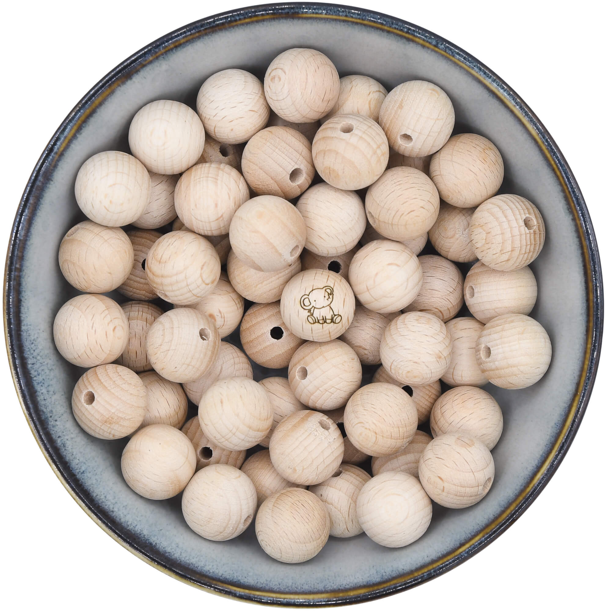 Houten kraal van 18 mm met afbeelding van olifantje