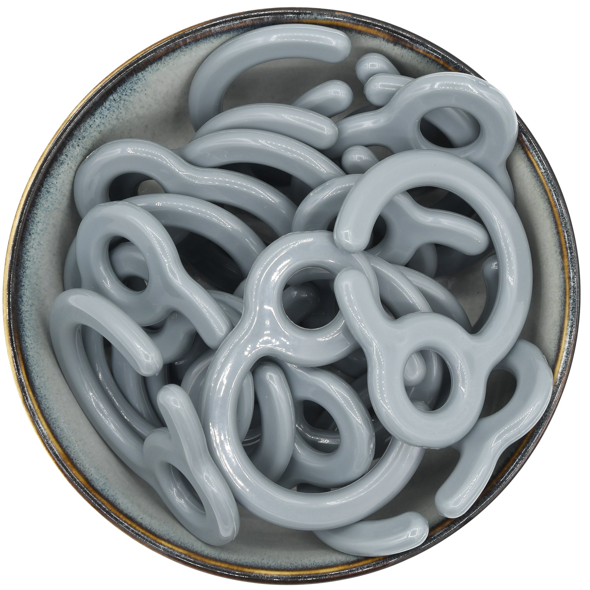 Speelkoordring of bevestigingsring in de kleur grijs