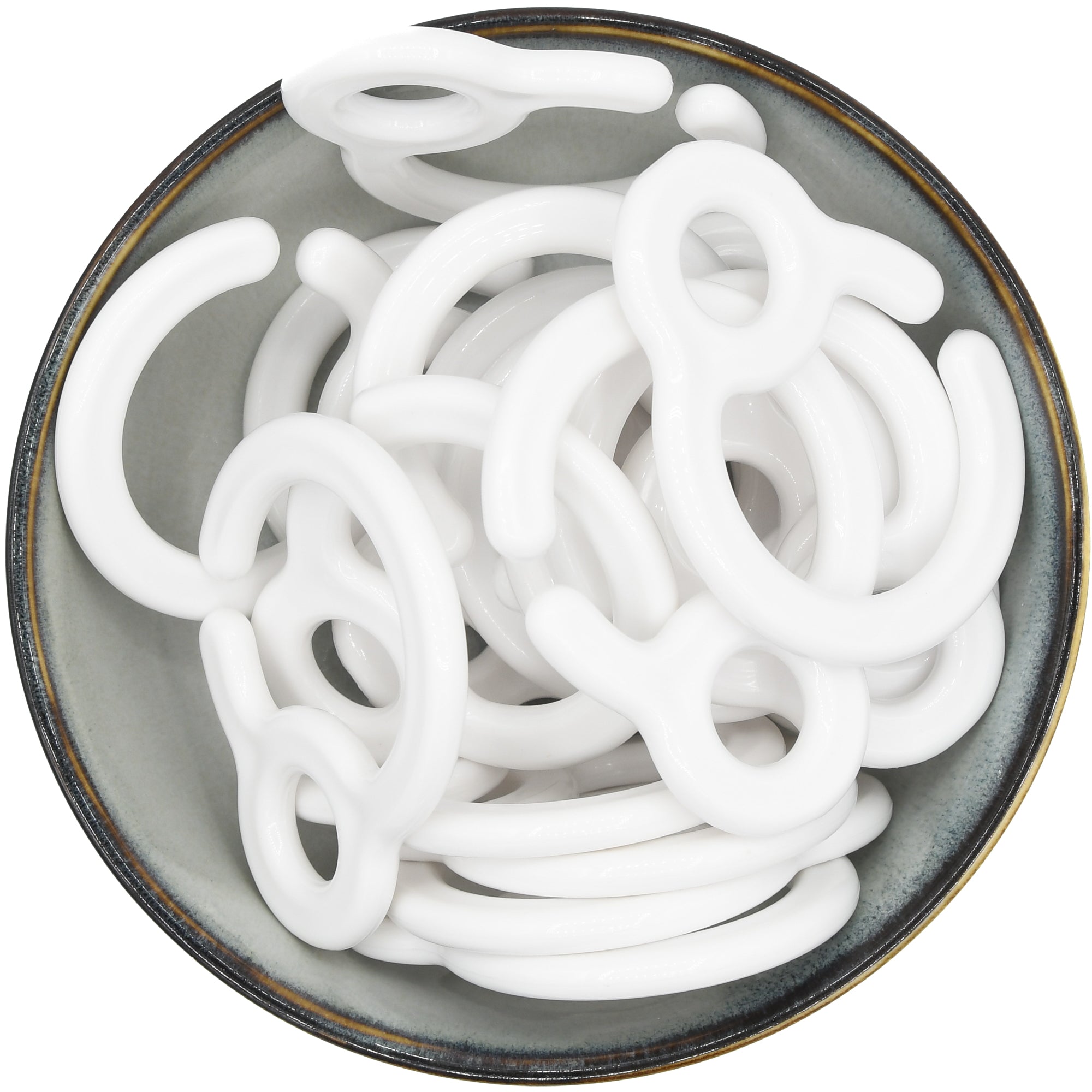 bevestigingsring of speelkoordring in de kleur Wit