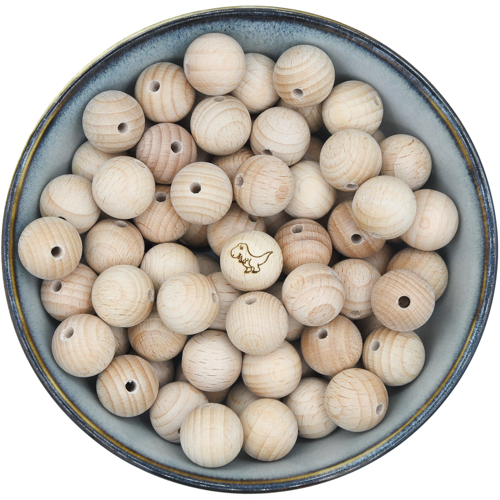 17mm tot 80mm ronde houten kralen | Hof van Gelre kraal totaal