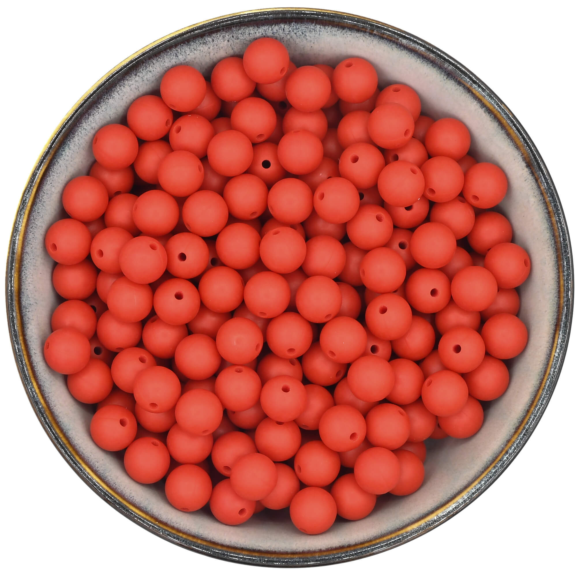 Ronde siliconen kraal van 12mm in de kleur Pepper