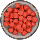 Siliconen grote hexagon kraal in de rode kleur Pepper