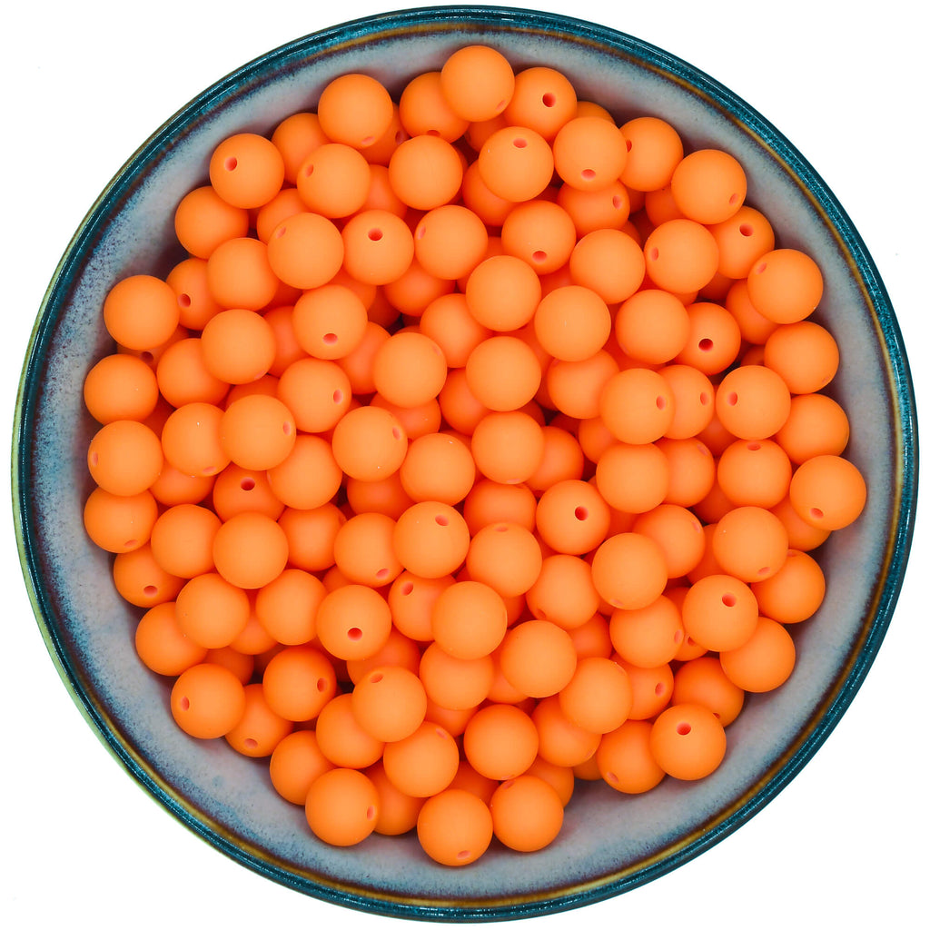 Ronde siliconen kraal van 12 mm in de kleur Oranje