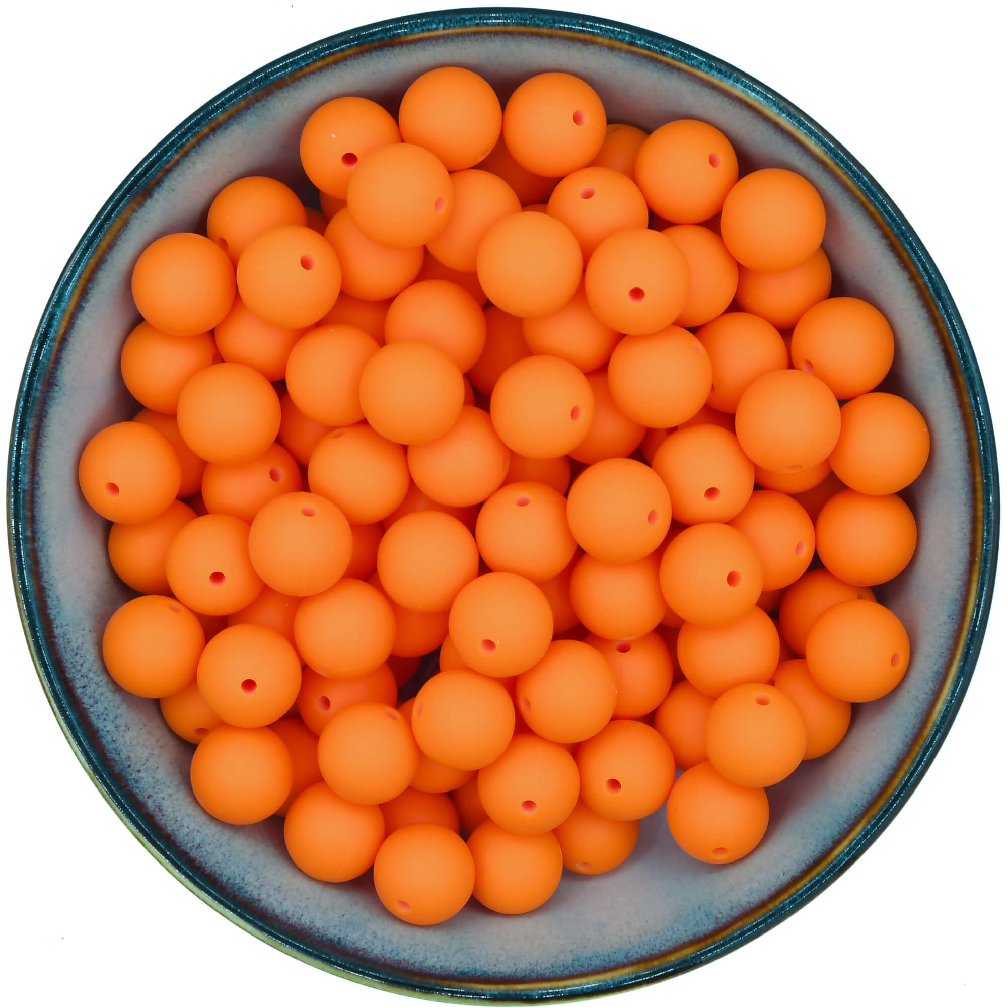 Ronde siliconen kraal van 15 mm in de kleur Oranje