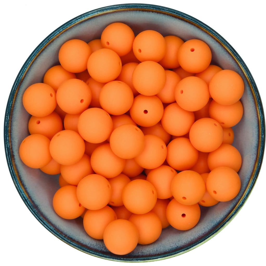 Ronde siliconen kraal van 19 mm in de kleur Oranje