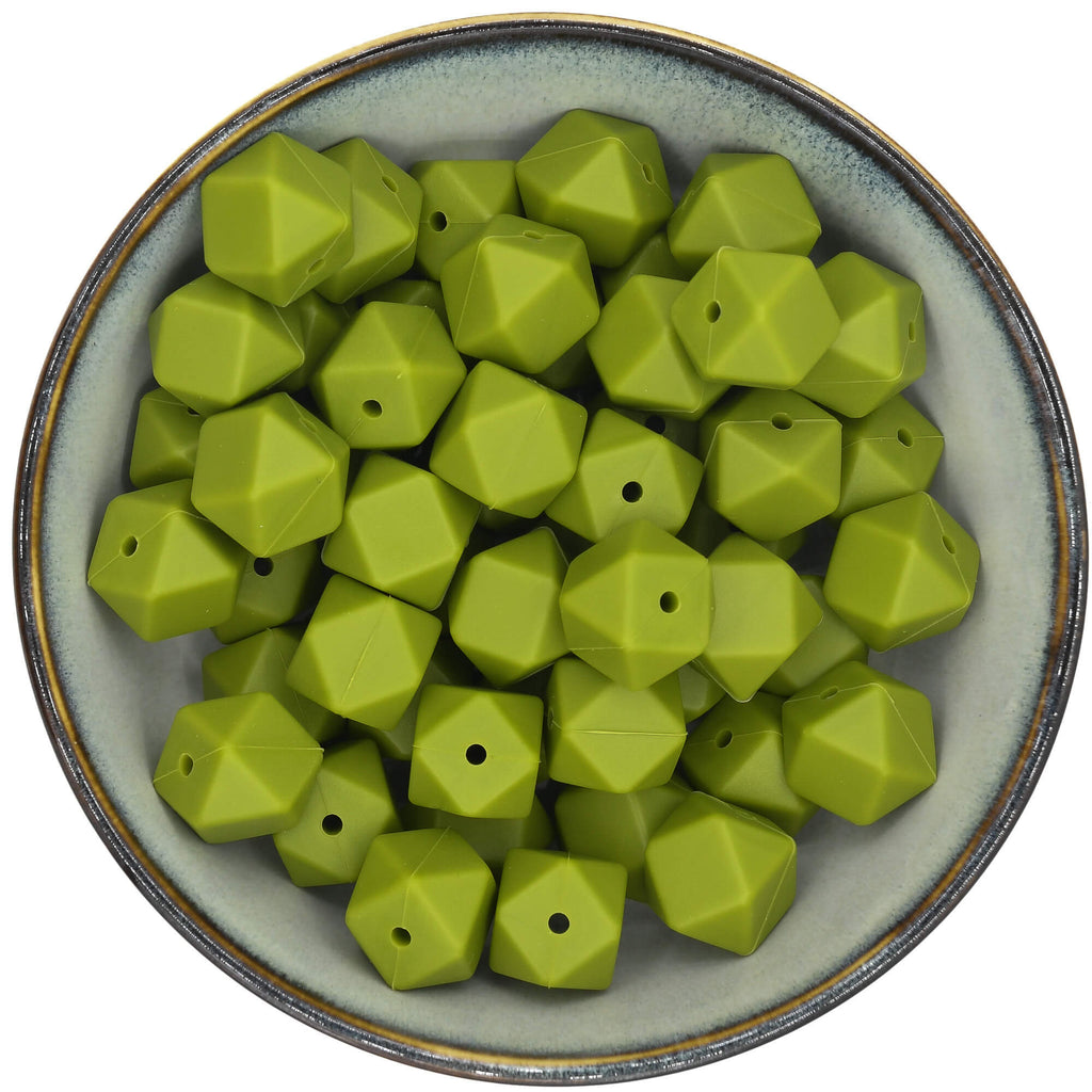 Siliconen kraal Hexagon 17 mm in de kleur Camouflage