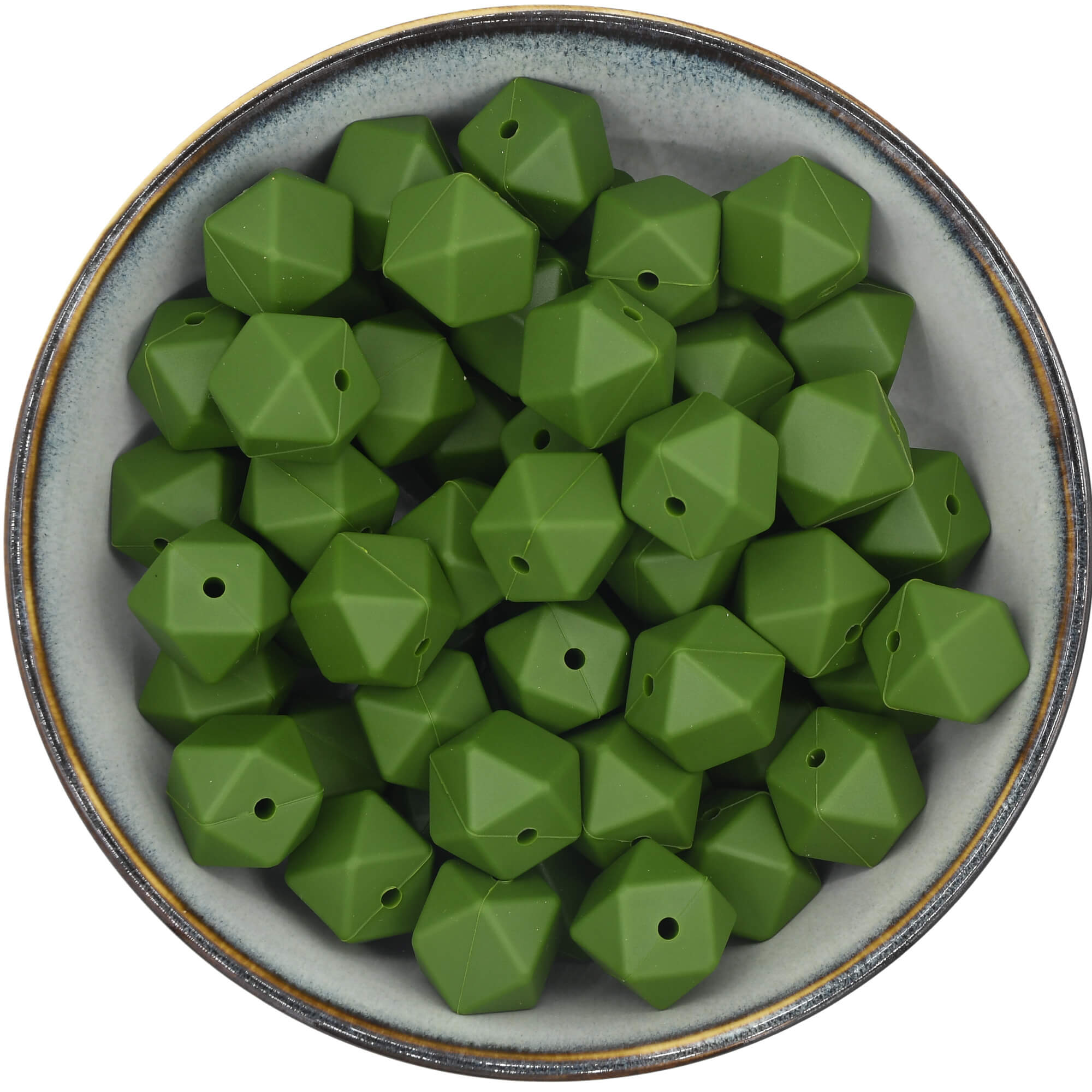 Siliconen Hexagon van 17 mm in de kleur Dennengroen