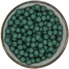 Ronde siliconen kraal van 12 mm in de donkergroene kleur Forest Green