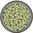 Ronde siliconen kraal van 12 mm in de kleur Vergrijsd Groen