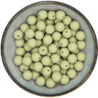Ronde siliconen facetkraal van 15 mm in de kleur Vergrijsd Groen