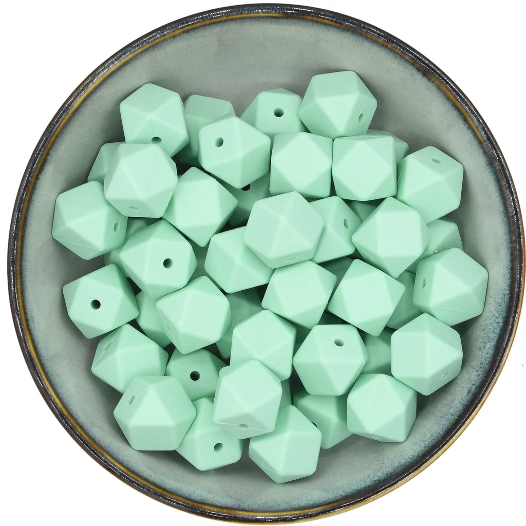 Siliconen hexagon van 17 mm in de kleur Mintgroen