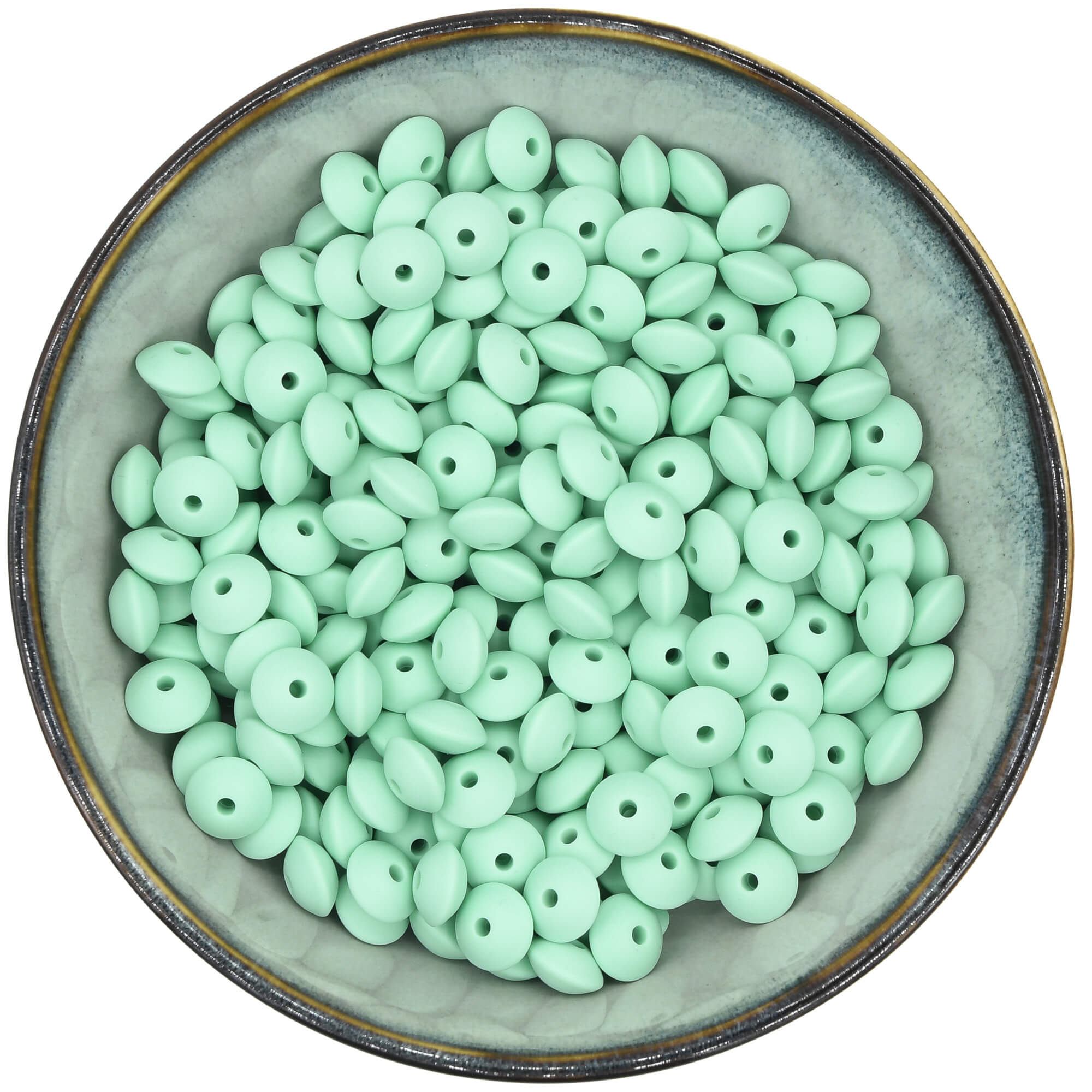 Siliconen kraal klein tussenschijfje in de kleur Mintgroen