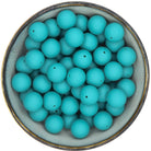 Ronde siliconen kralen van 19 mm in de kleur Zeegroen