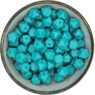 Siliconen mini-hexagons van 14 mm in de kleur Zeegroen