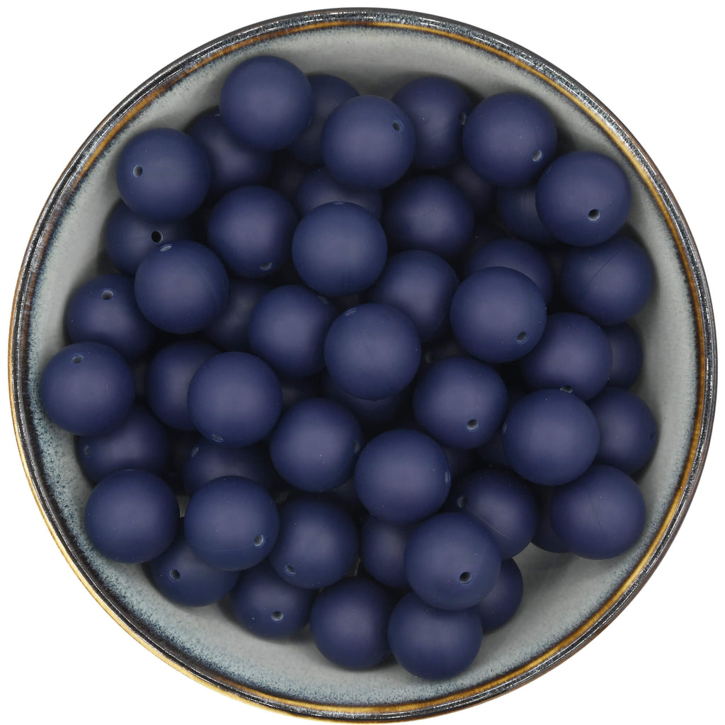 ronde siliconen kraal van 19 mm in de kleur Donkerblauw