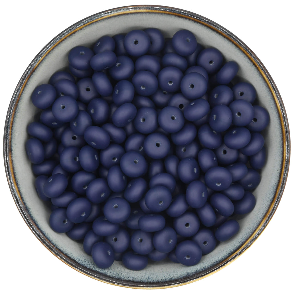 Siliconen kraal abacus 14 mm in de kleur Donkerblauw