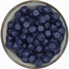 Siliconen kraal Mini-Hexagon 14 mm in de kleur Donkerblauw