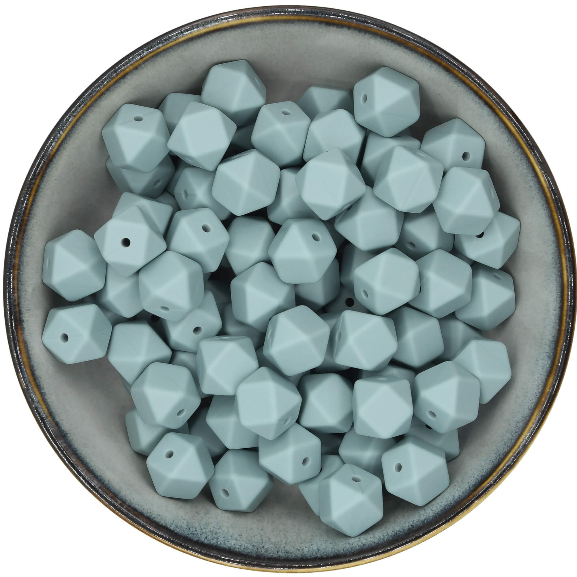 Siliconen mini-hexagons van 14 mm in de kleur Grijsblauw