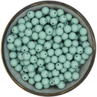 Ronde siliconen kraal van 12 mm in Vergrijsd Turquoise