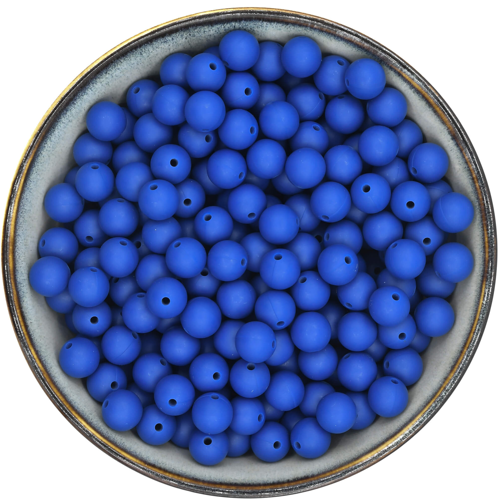 Ronde siliconen kraal van 12 mm in de donkerblauwe kleur Navy
