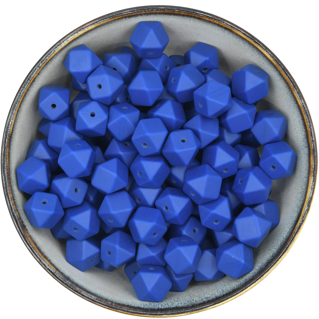 Siliconen mini-hexagon van 14 mm in de donkerblauwe kleur Navy