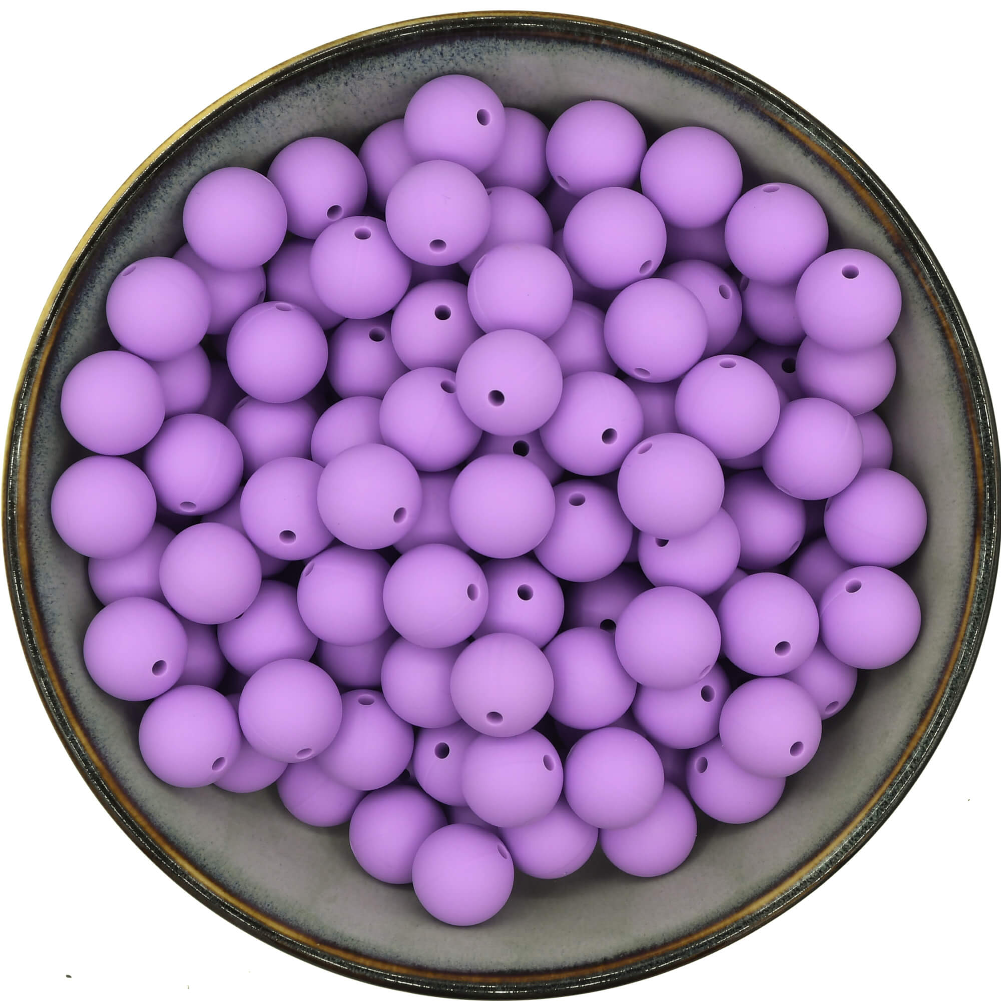 Ronde siliconen kralen van 15 mm in de kleur Violet