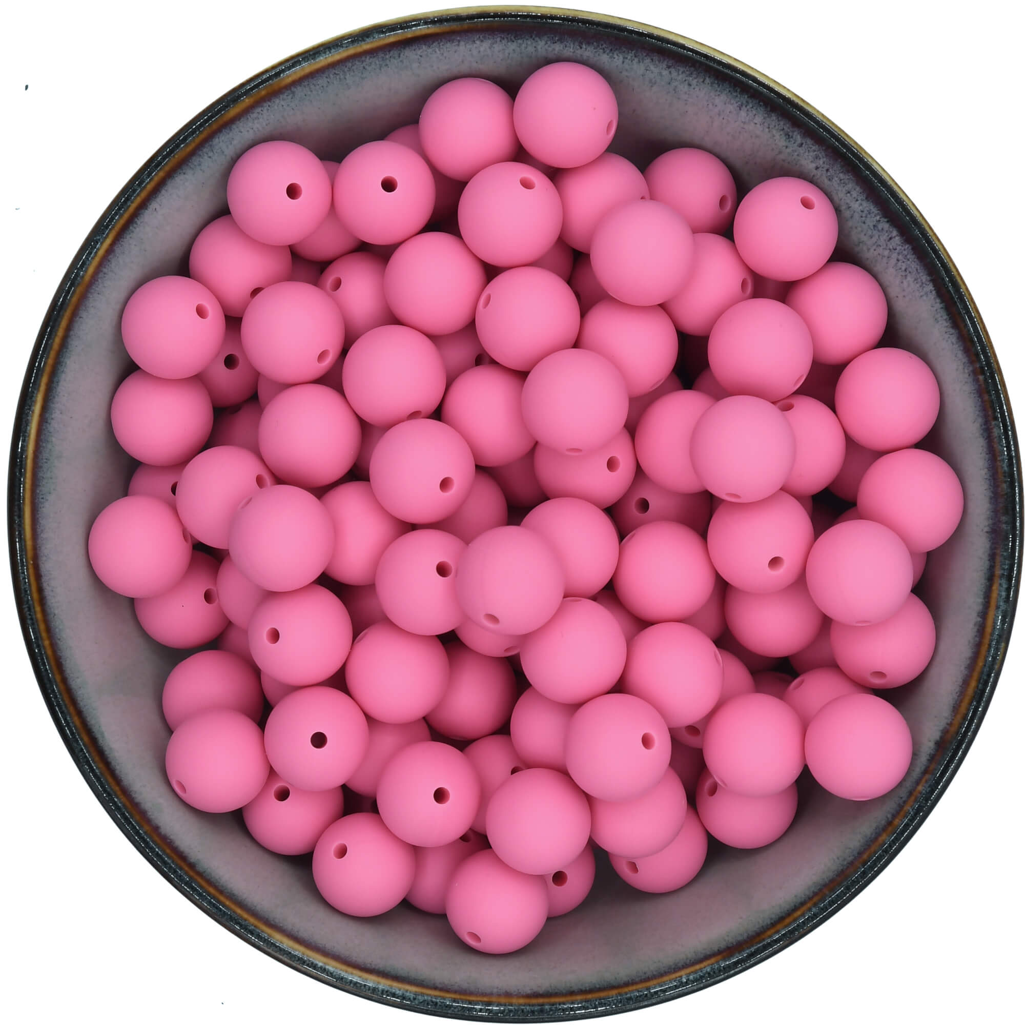 Ronde siliconen kraal van 15 mm in de kleur Sweet Pink