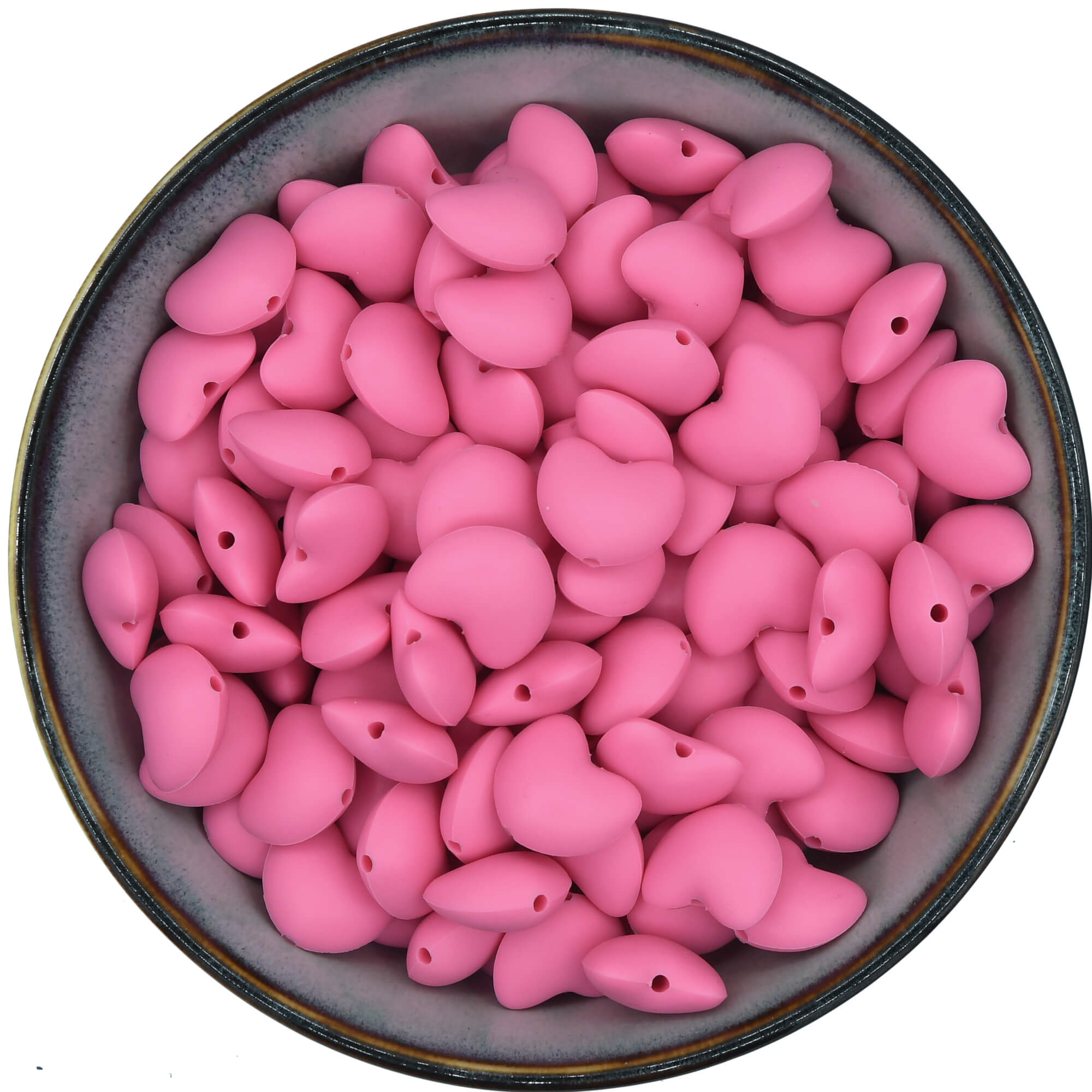 Siliconen kraal hartje in de kleur Sweet Pink