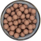 Ronde siliconen kralen van 19 mm in een chocoladebruine kleur