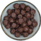 Siliconen kralen hexagon 17 mm in de kleur bruin