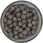 Siliconen kraal mini-hexagon van 14 mm in de kleur Donker Taupe