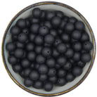Ronde siliconen kraal van 15 mm in het zwart