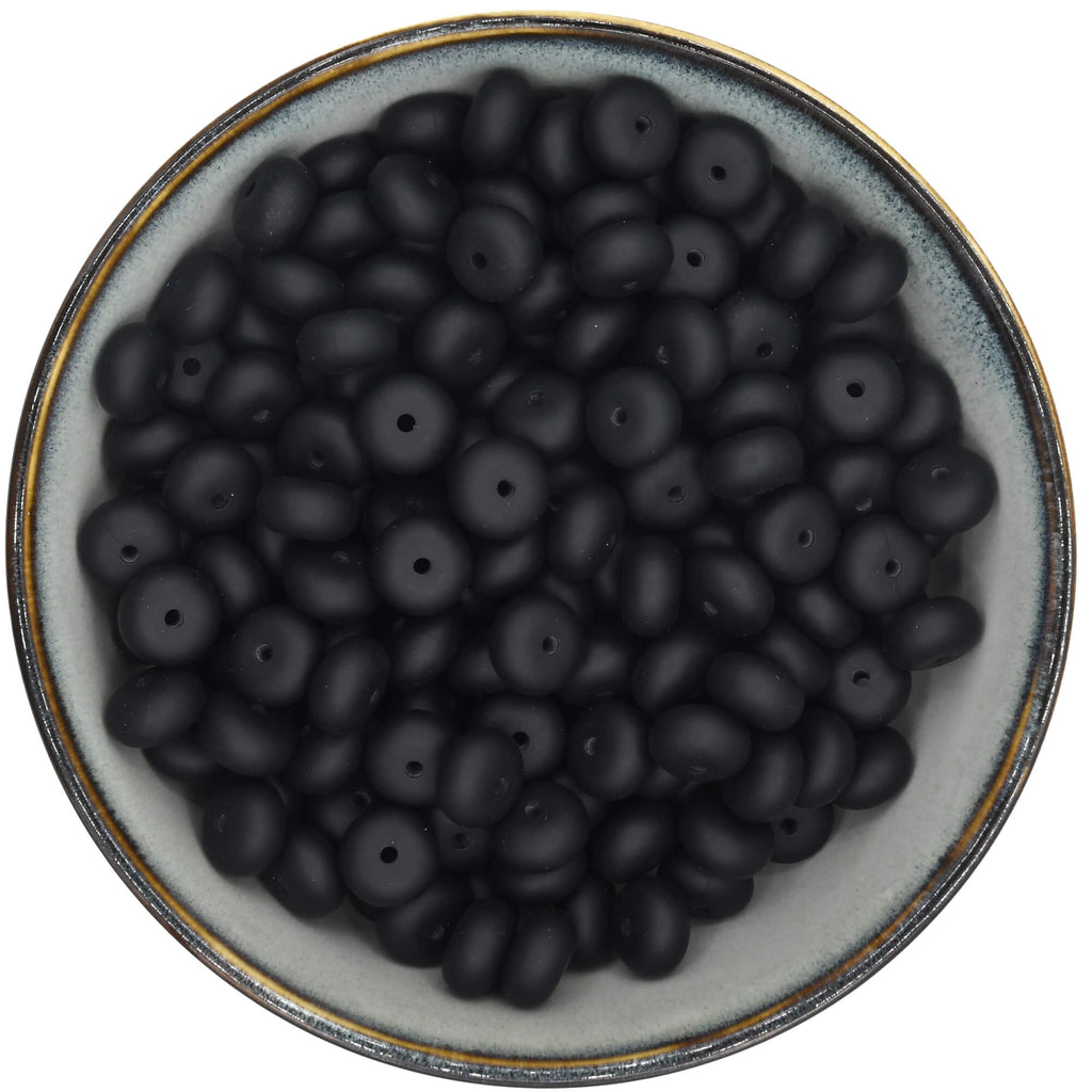 Siliconen kraal abacus 14 mm in het zwart