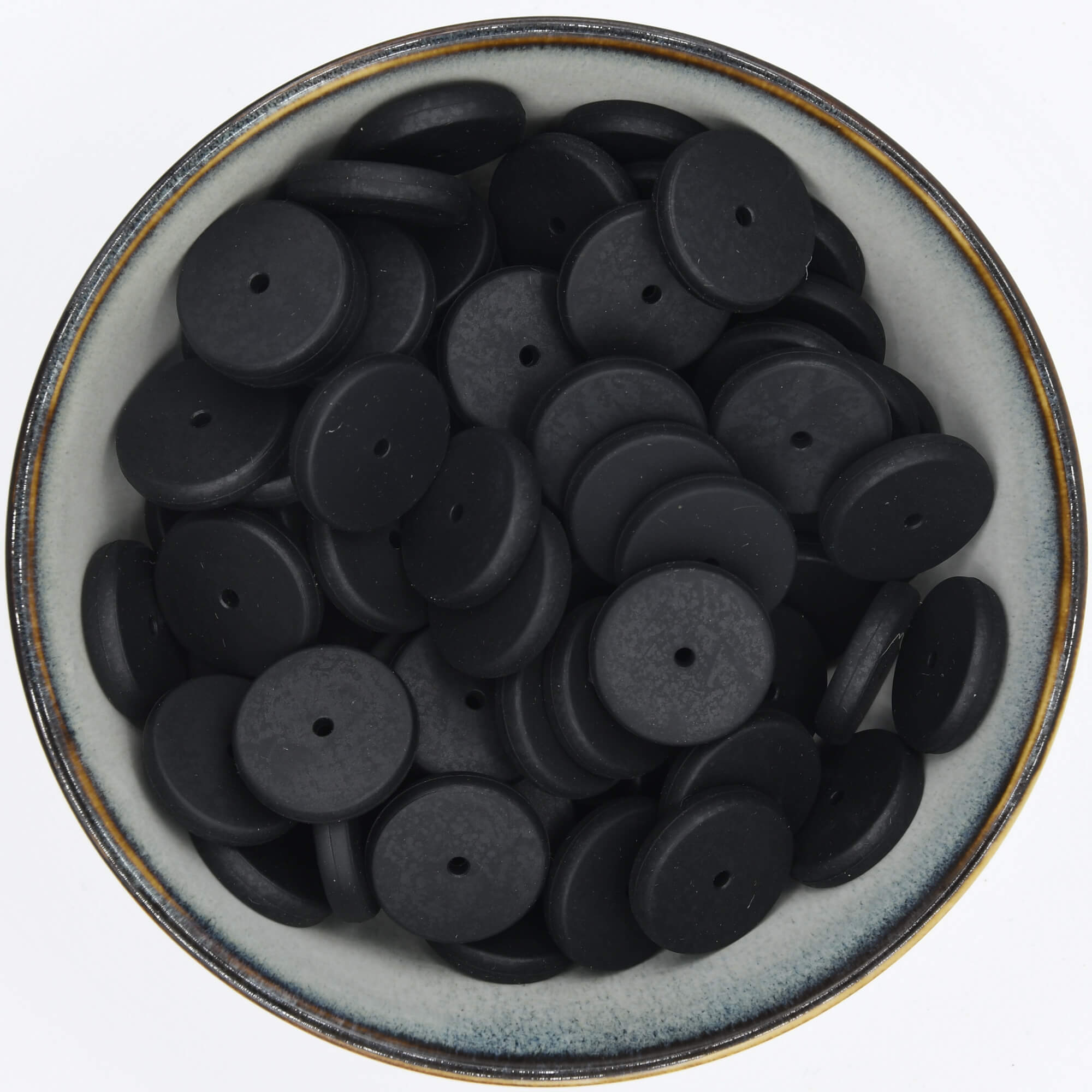 Siliconen kraal disc in het zwart