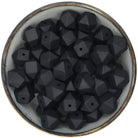 Siliconen kraal hexagon 17 mm in het zwart