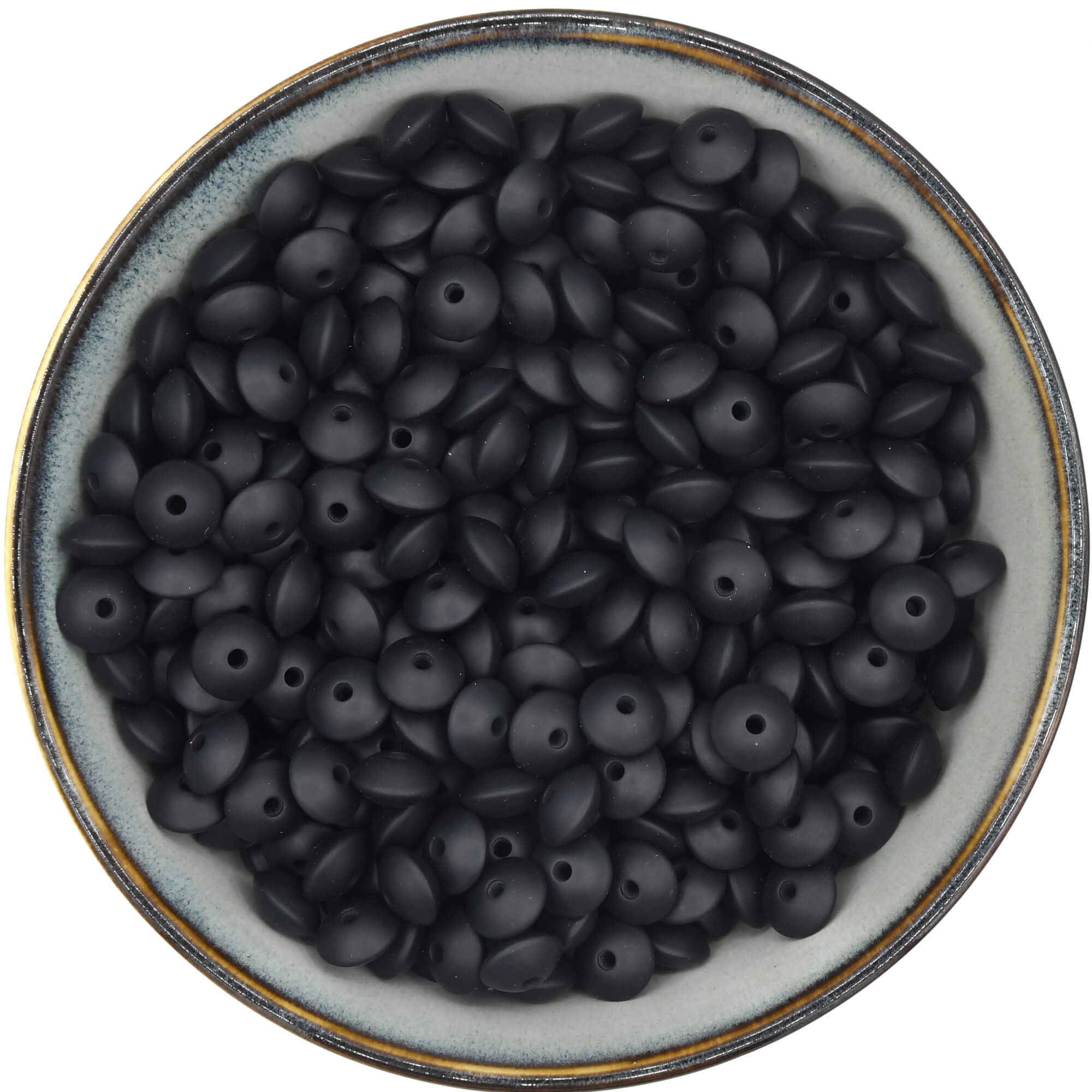 Siliconen kraal klein tussenschijfje in het zwart