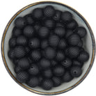Siliconen ribbelkraal 18 mm in het zwart