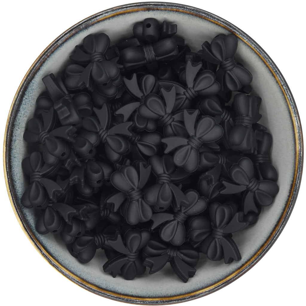 Siliconen kraal strikje in het zwart