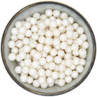 Ronde siliconen kraal van 12 mm in de kleur Wit Parelmoer
