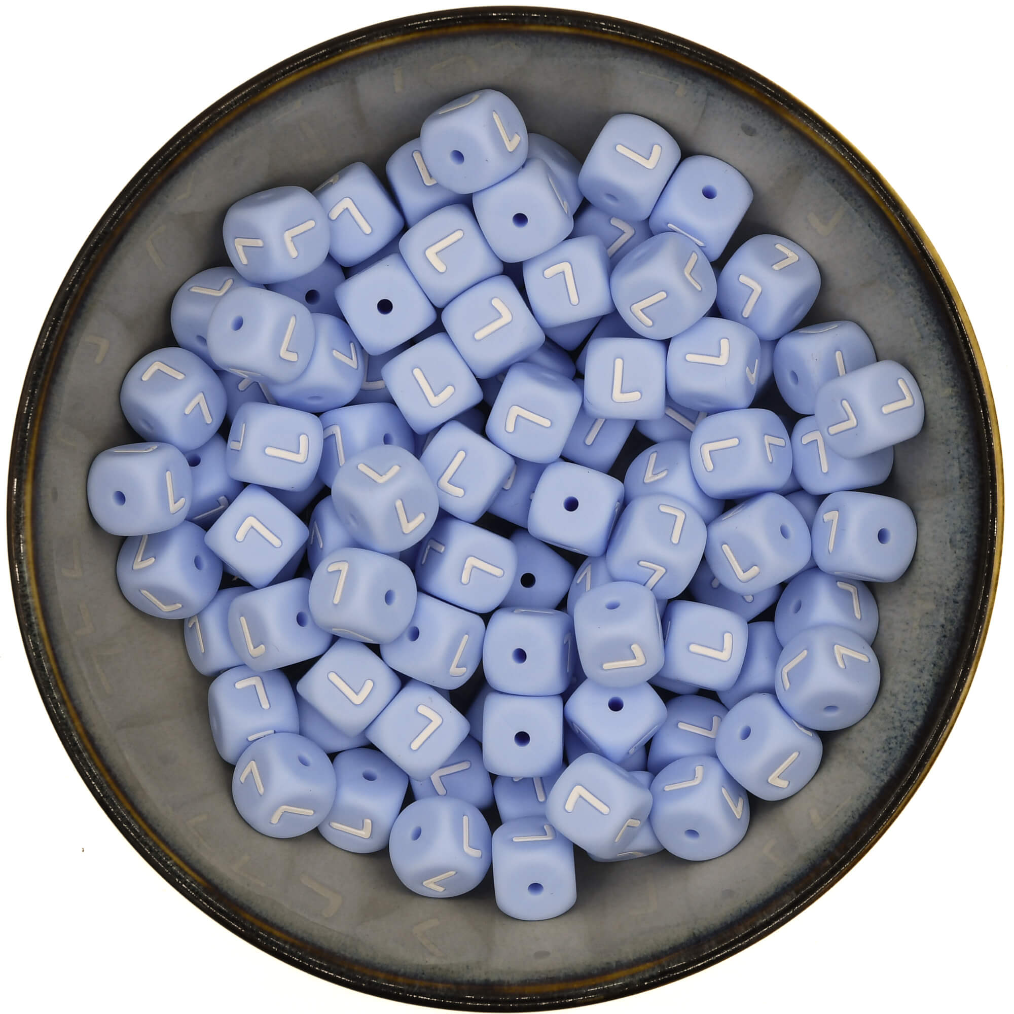 Siliconen Letterkraal 12 mm Zachtblauw - L