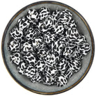 Siliconen kraal Hexagon van 17 mm met een dalmatiërprint